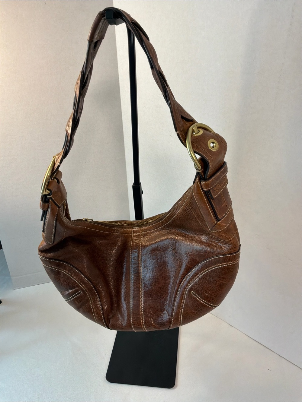 Coach Brown Leather Hobo Shoulder Bag - Picture 14 of 14